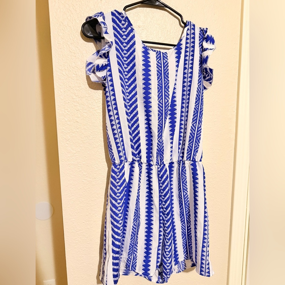 Blue and White Striped Kids Dress